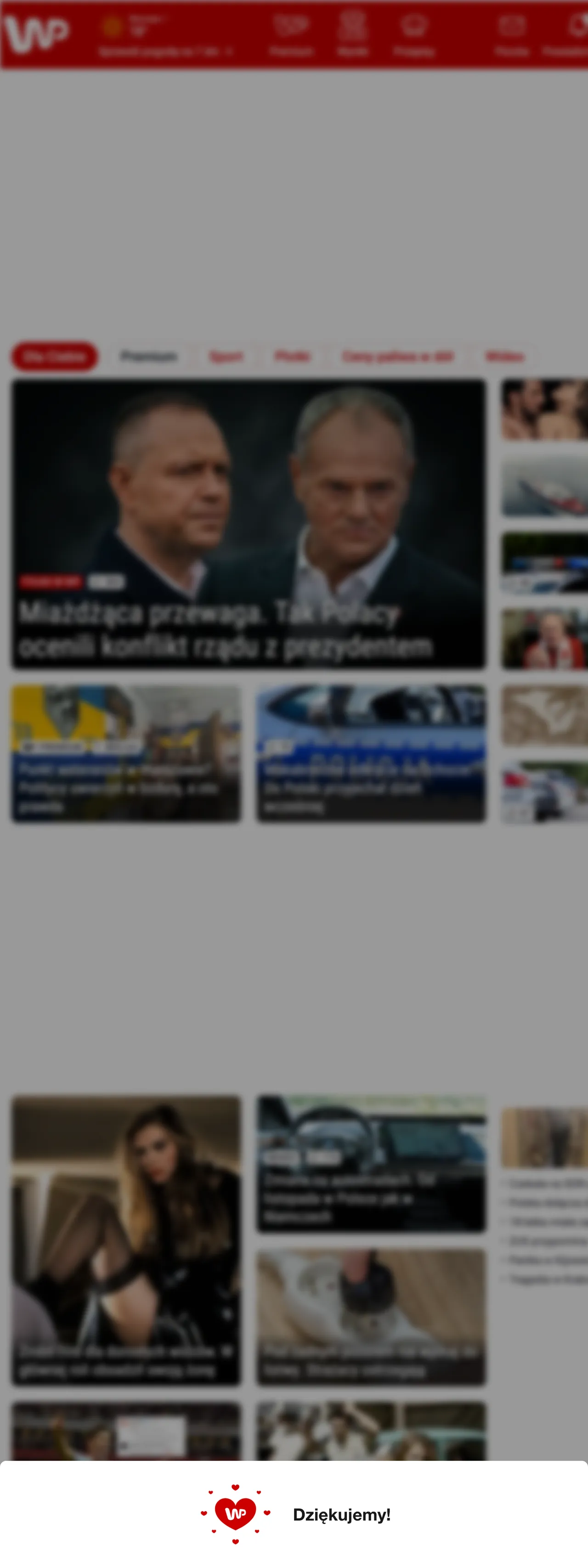 Screenshot of the Wirtualna Polska front page