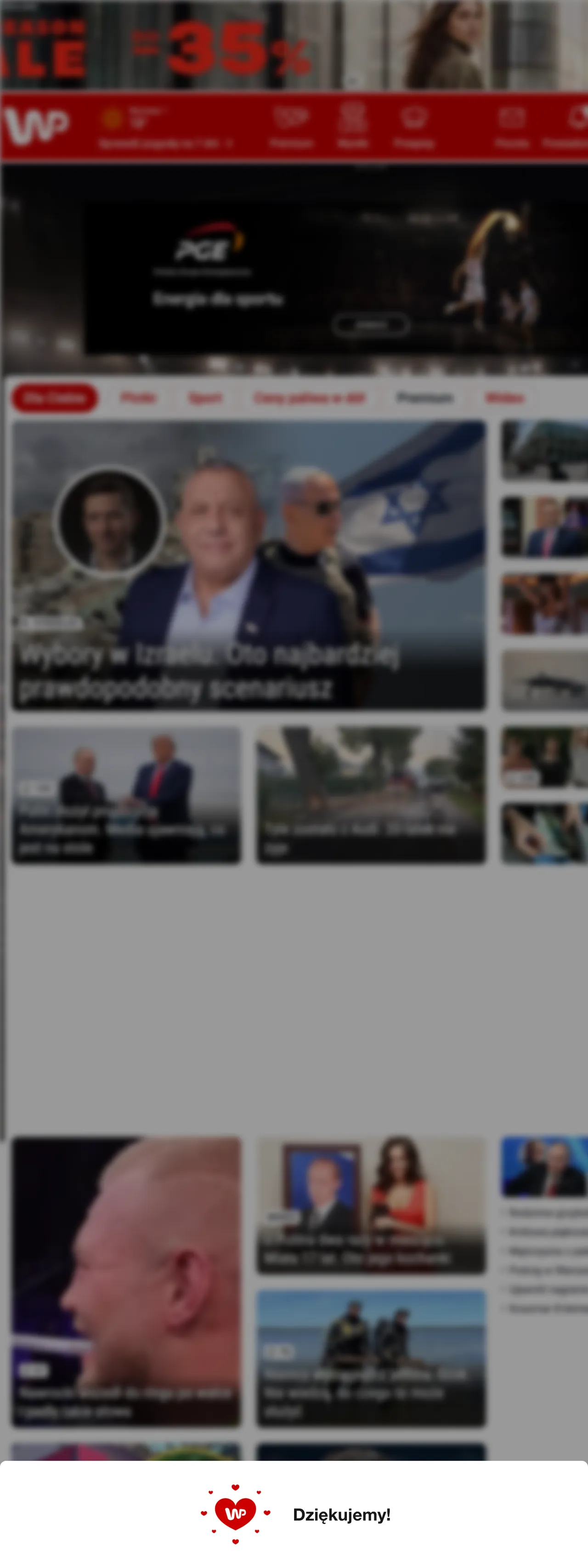 Screenshot of the Wirtualna Polska front page