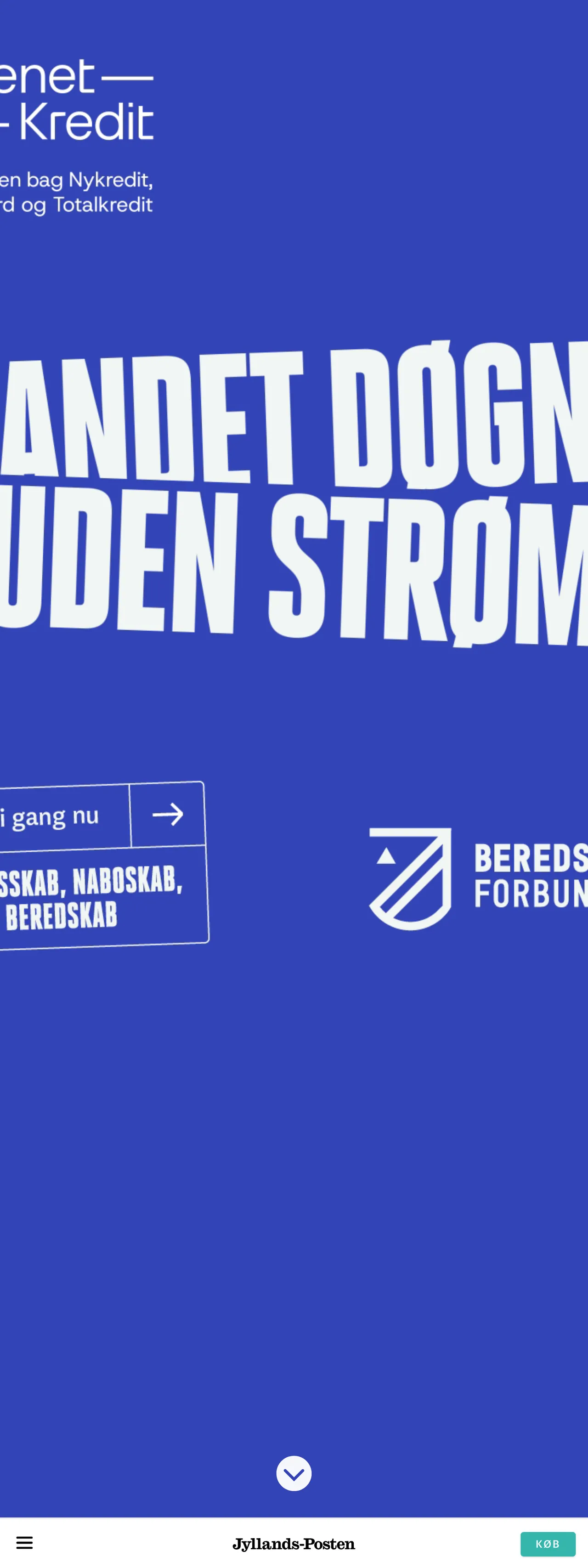 Screenshot of the Jyllands-Posten front page