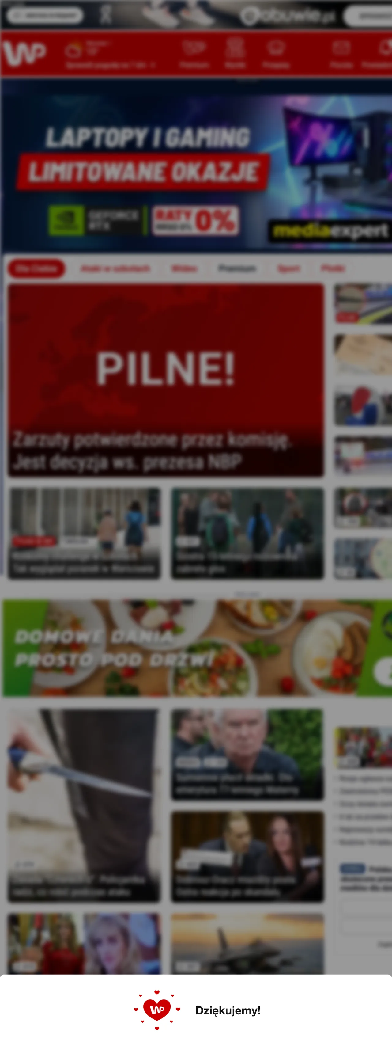 Screenshot of the Wirtualna Polska front page