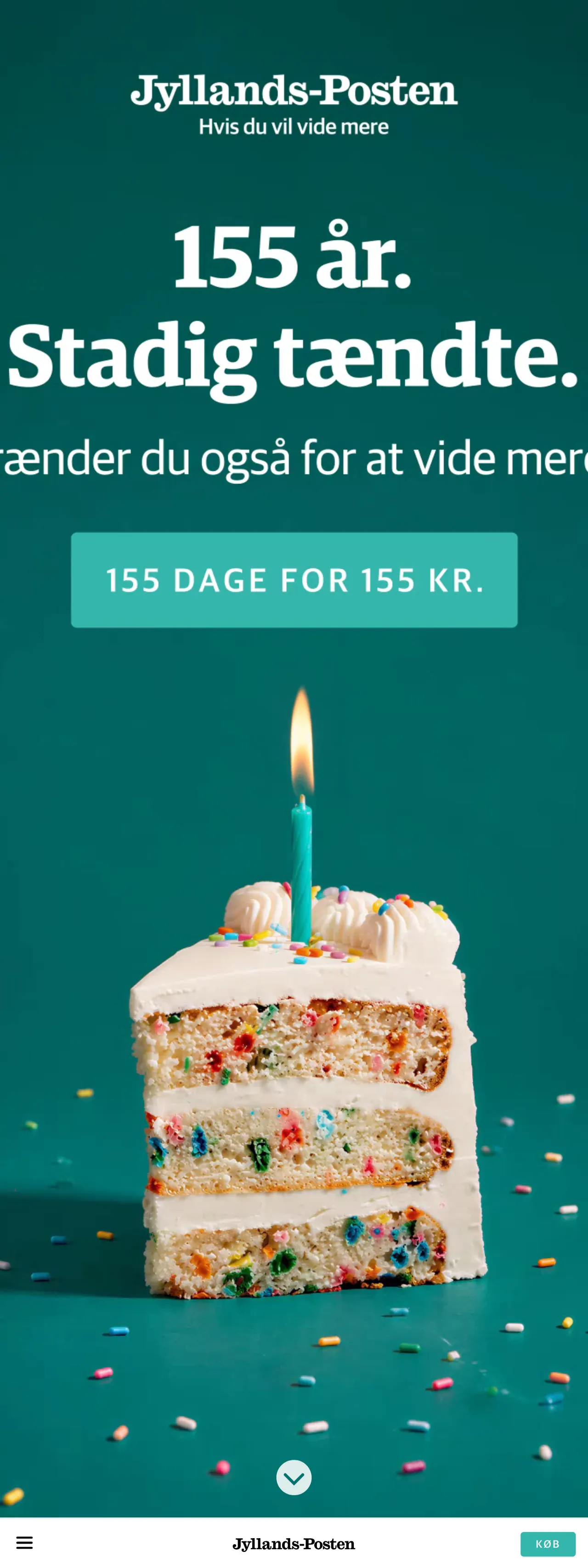 Screenshot of the Jyllands-Posten front page