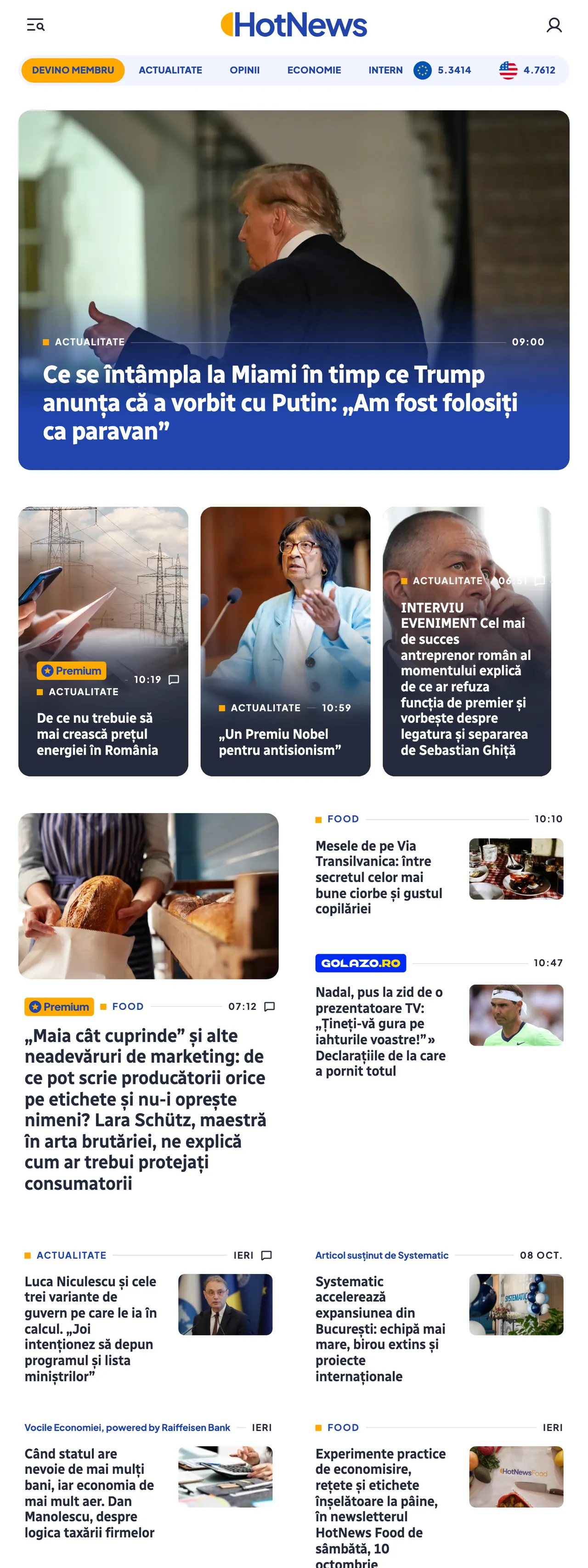 Screenshot of the HotNews.ro front page
