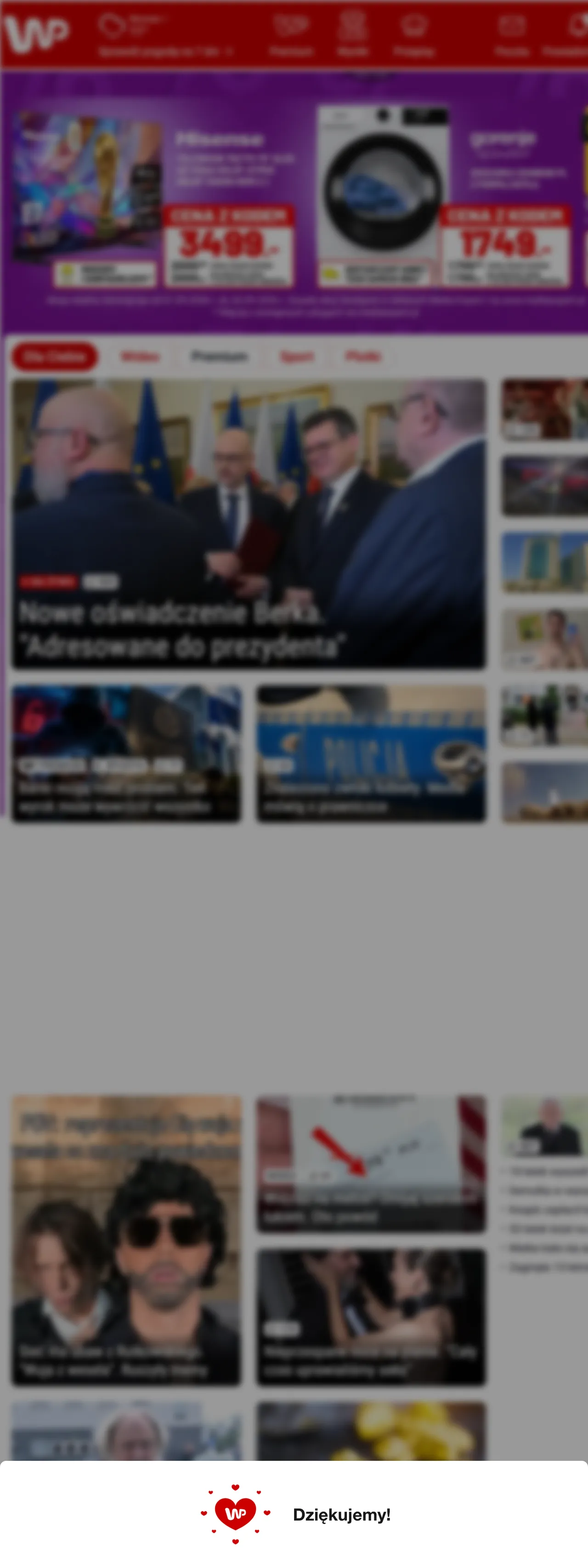 Screenshot of the Wirtualna Polska front page