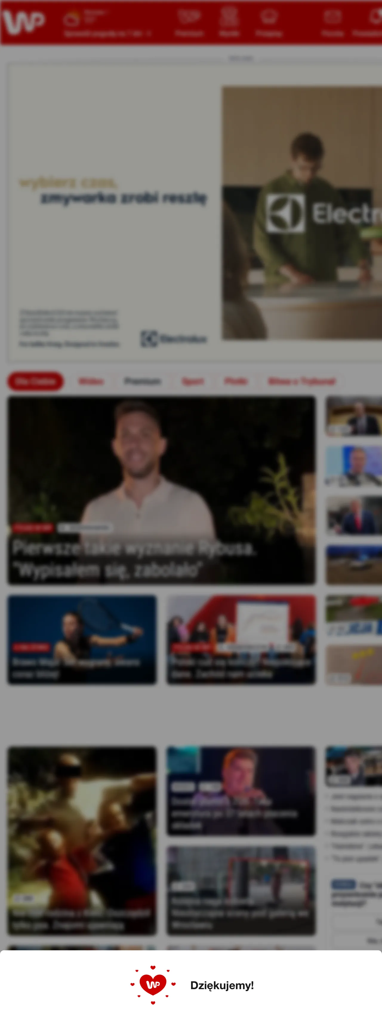 Screenshot of the Wirtualna Polska front page