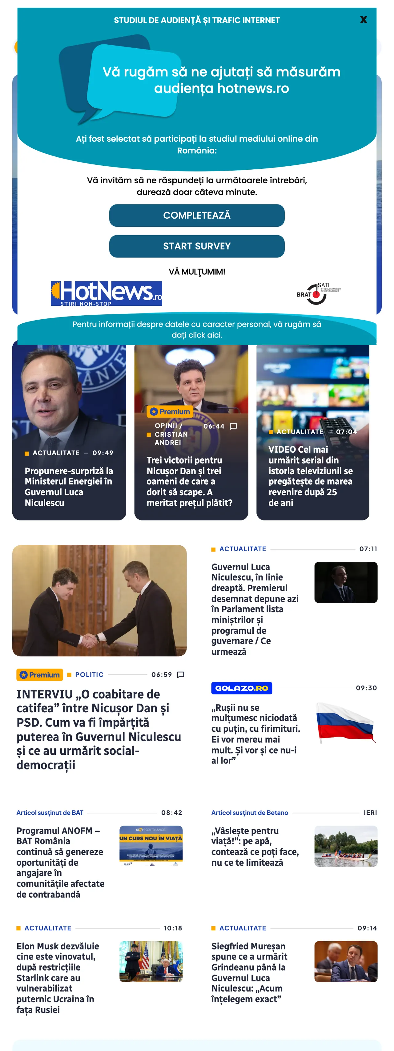 Screenshot of the HotNews.ro front page