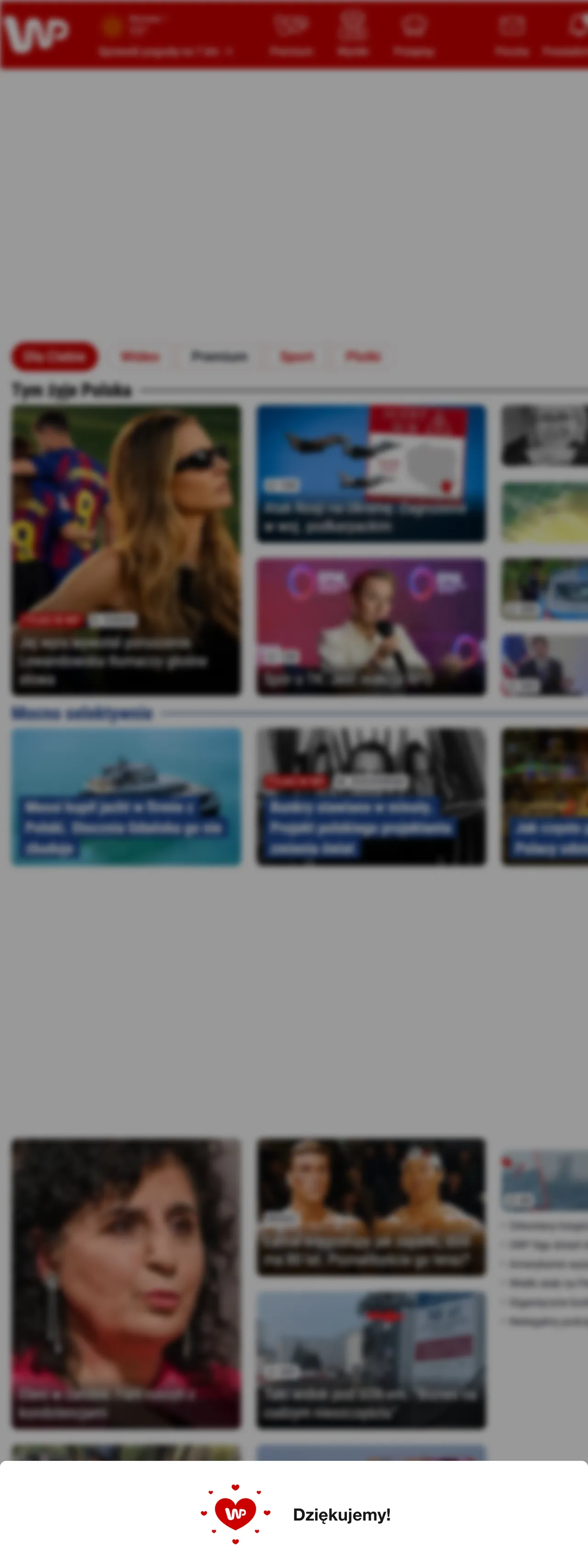 Screenshot of the Wirtualna Polska front page