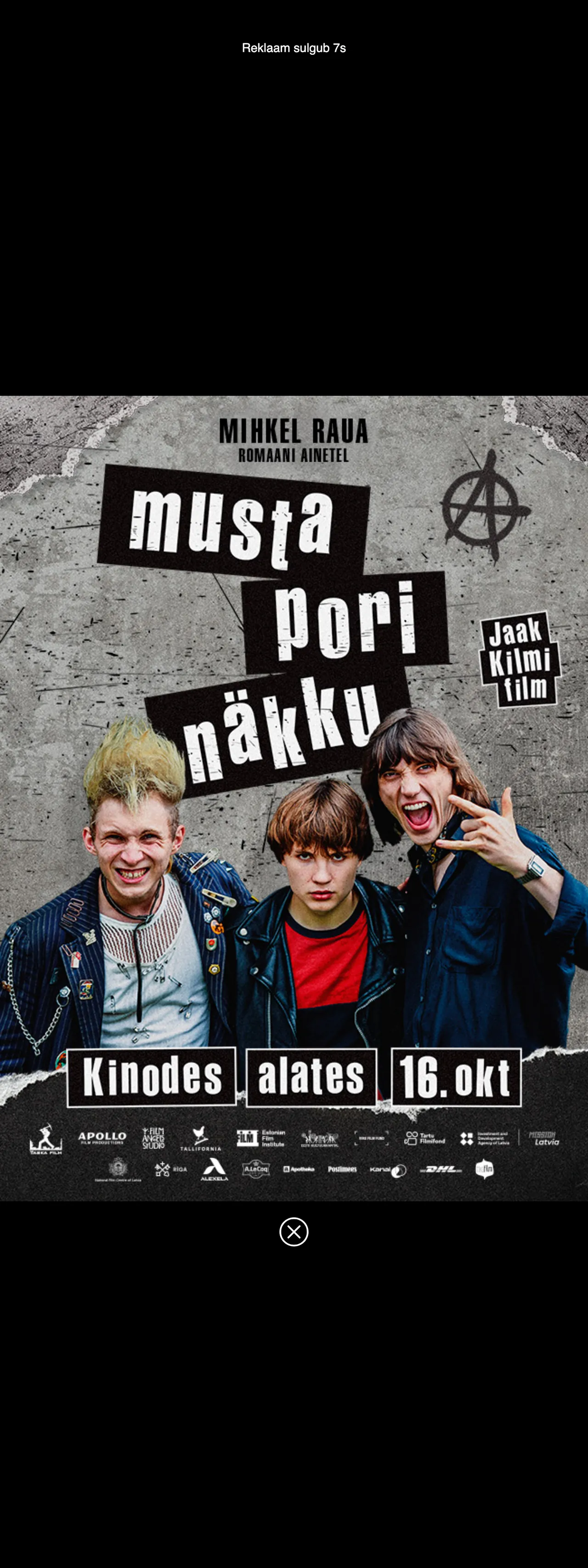 Screenshot of the Õhtuleht front page