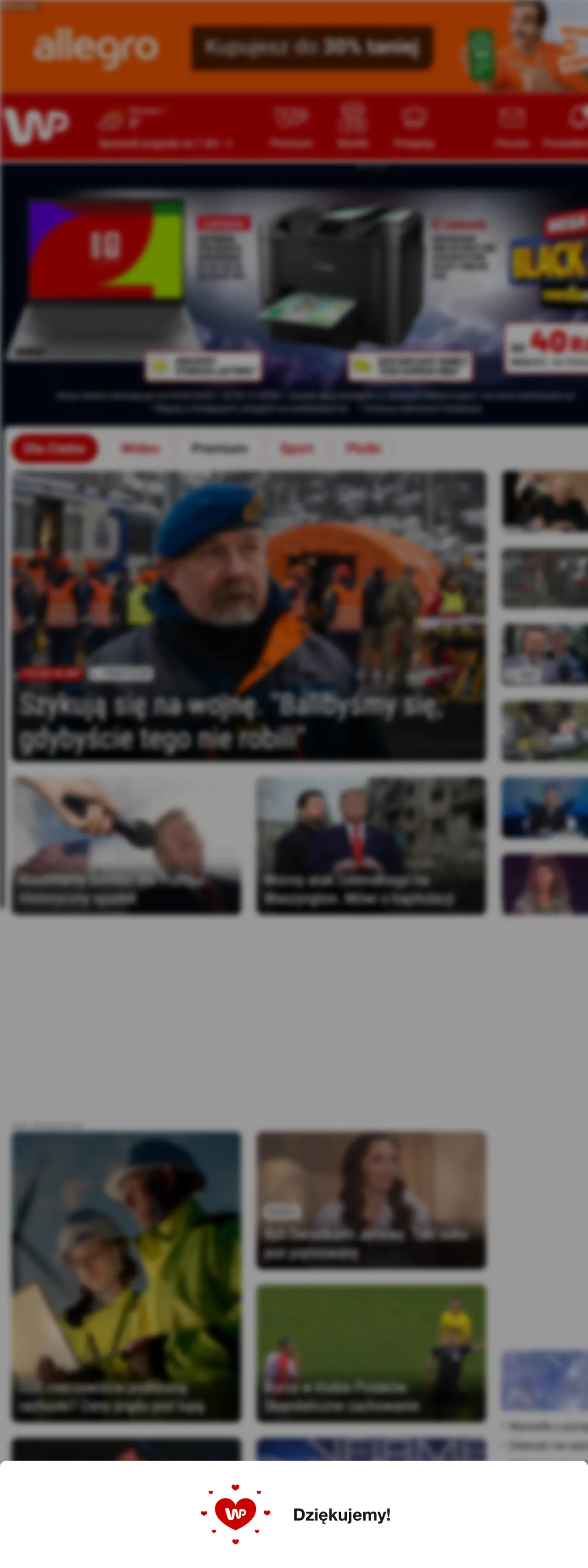 Screenshot of the Wirtualna Polska front page