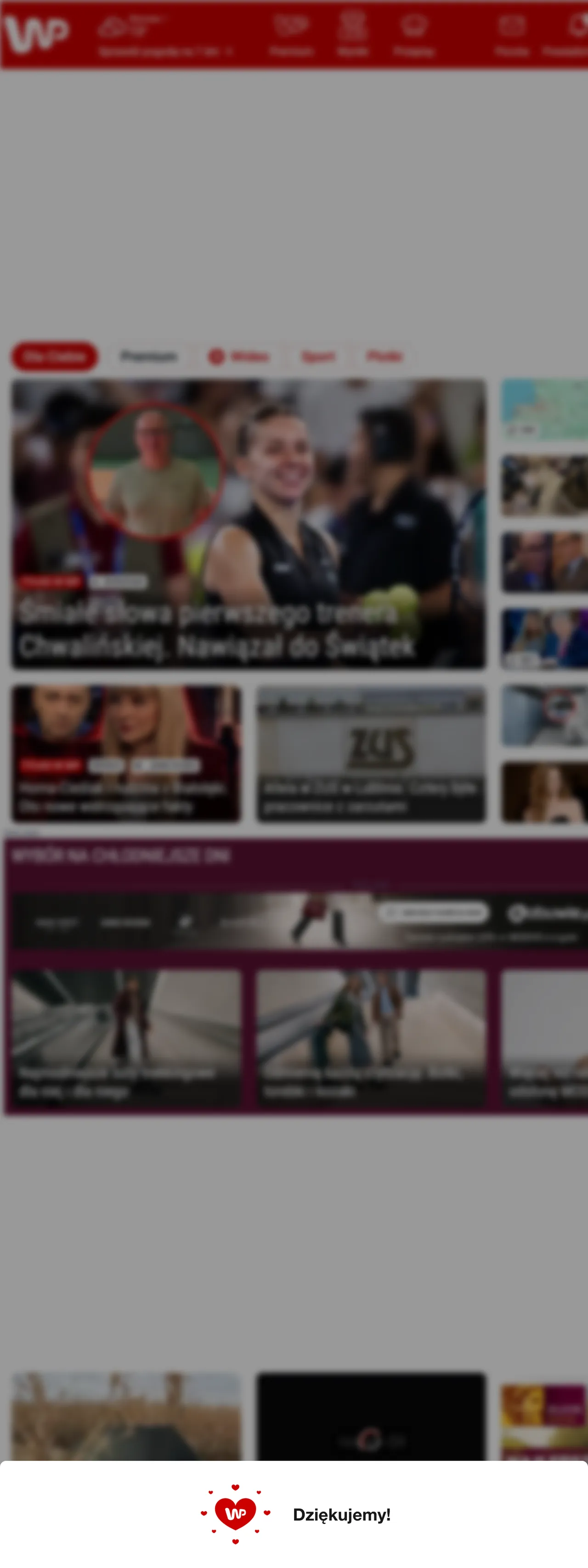 Screenshot of the Wirtualna Polska front page