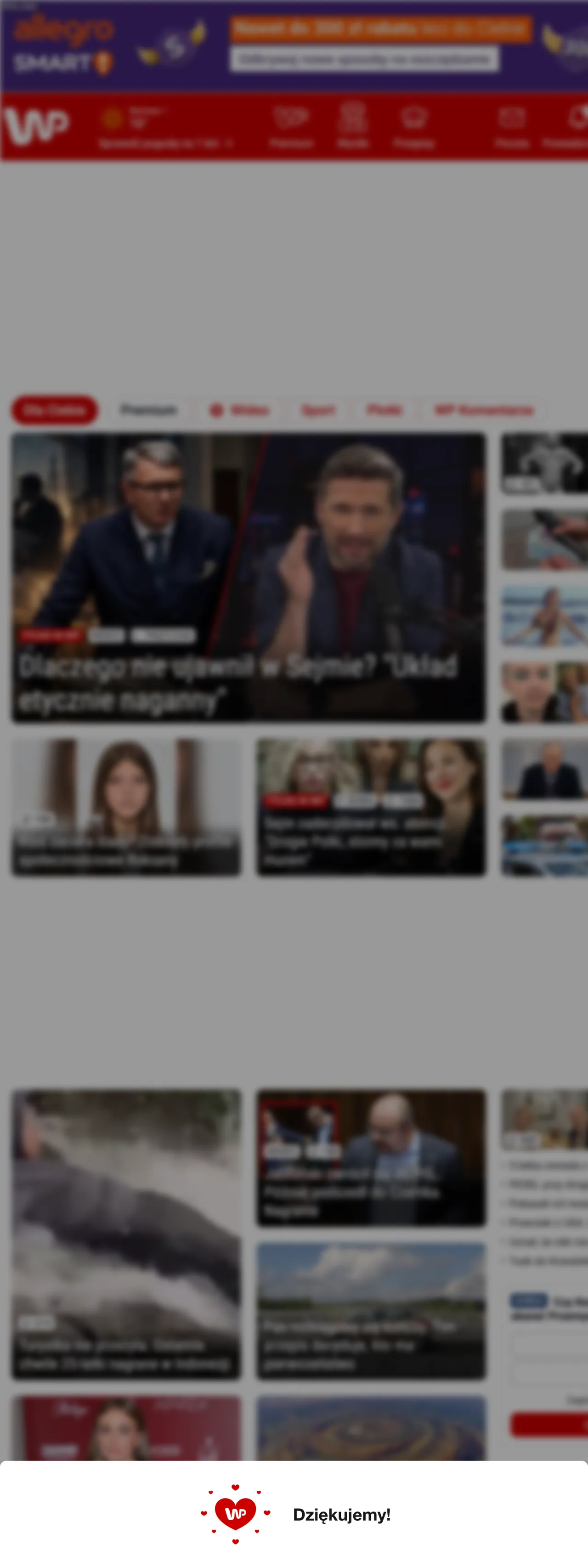 Screenshot of the Wirtualna Polska front page