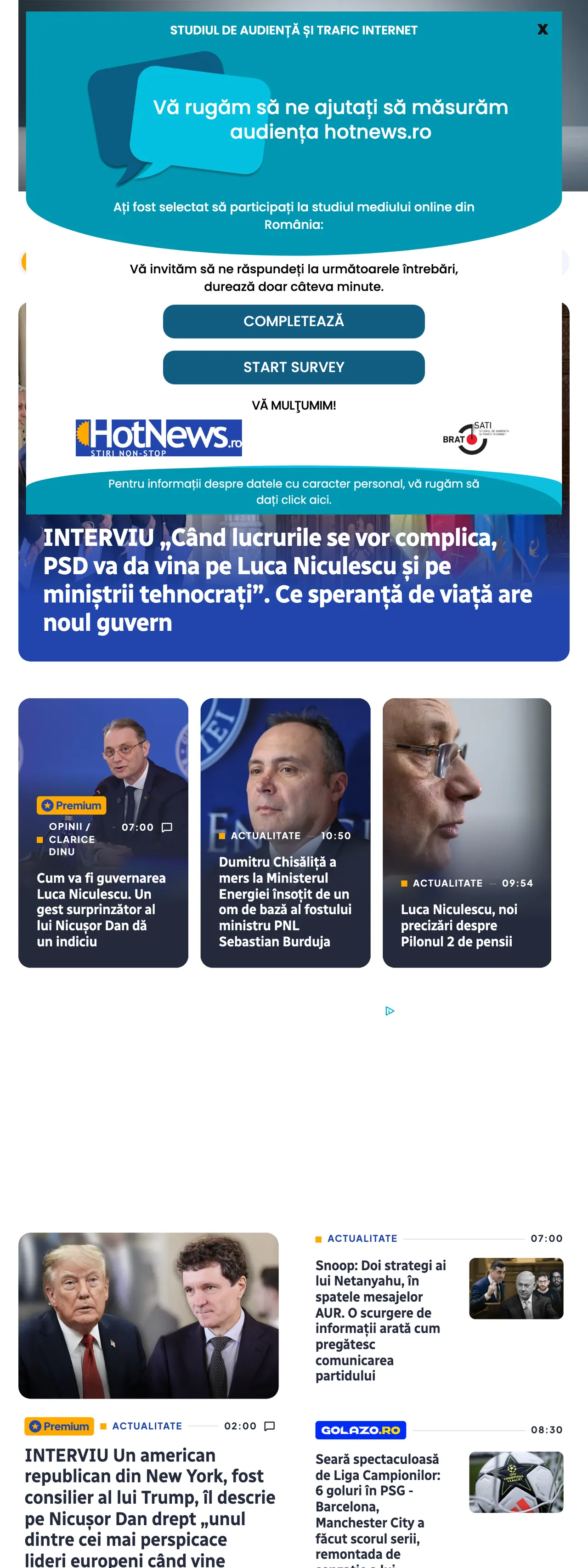 Screenshot of the HotNews.ro front page