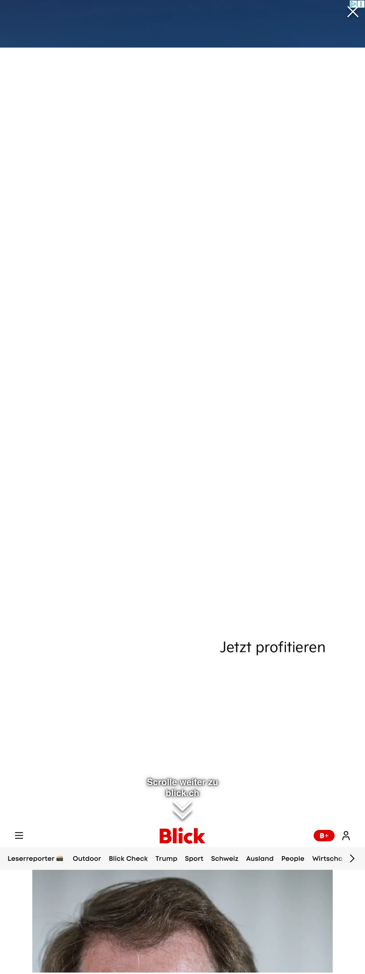 Screenshot of the Blick front page