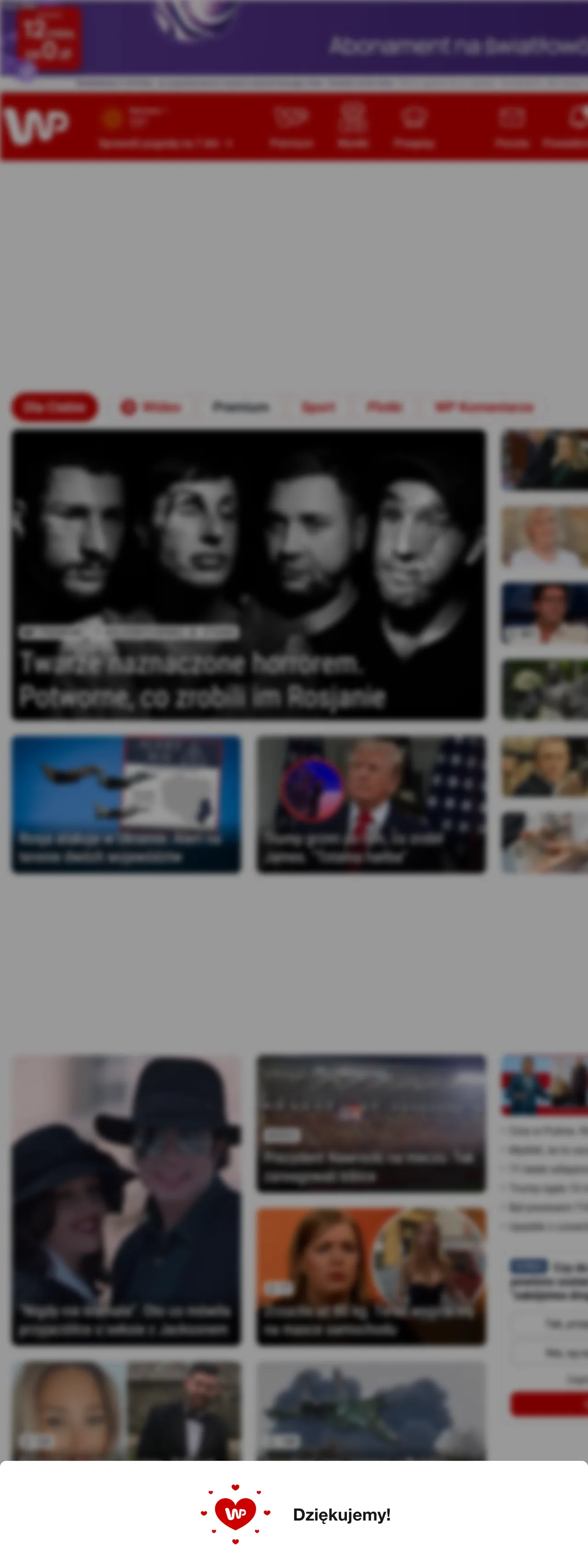 Screenshot of the Wirtualna Polska front page