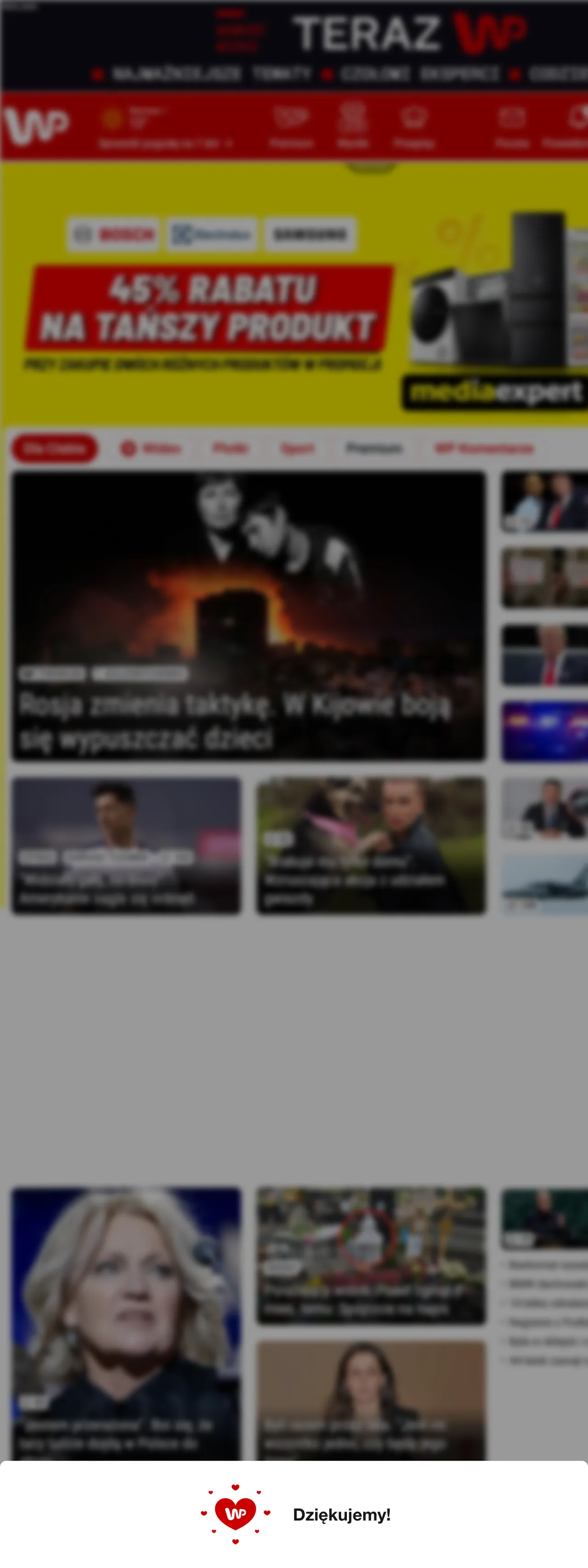 Screenshot of the Wirtualna Polska front page