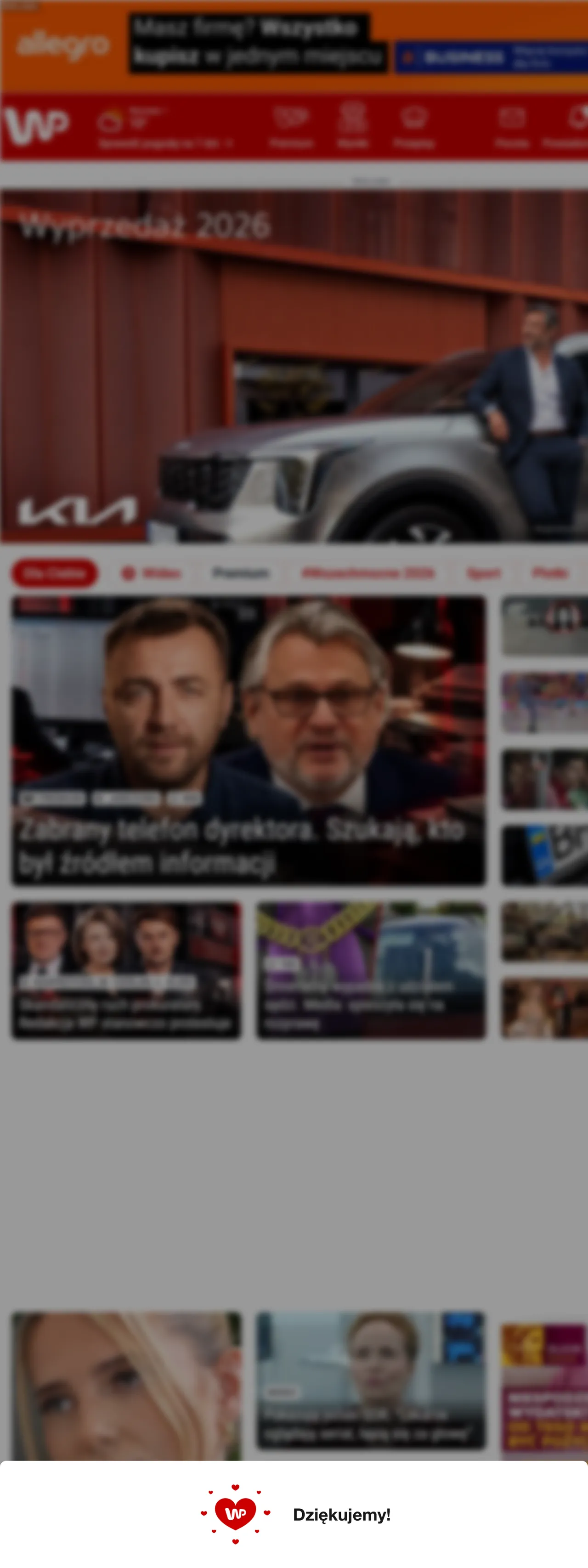 Screenshot of the Wirtualna Polska front page