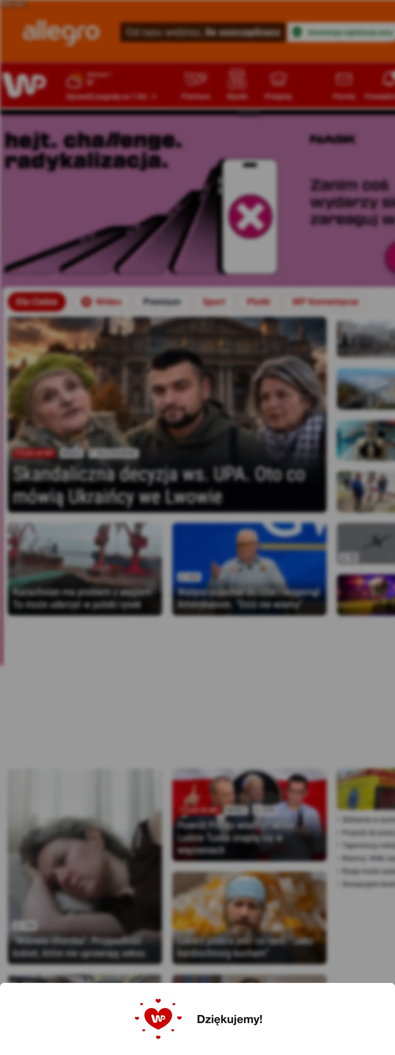 Screenshot of the Wirtualna Polska front page