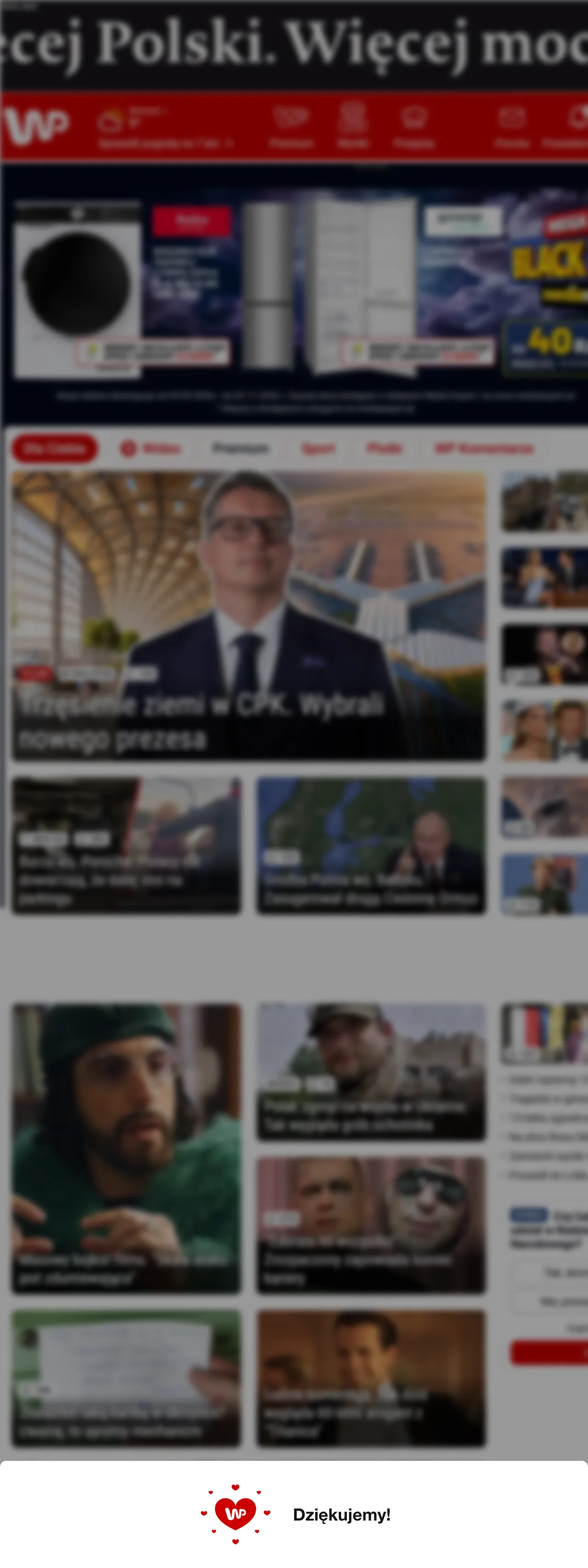 Screenshot of the Wirtualna Polska front page