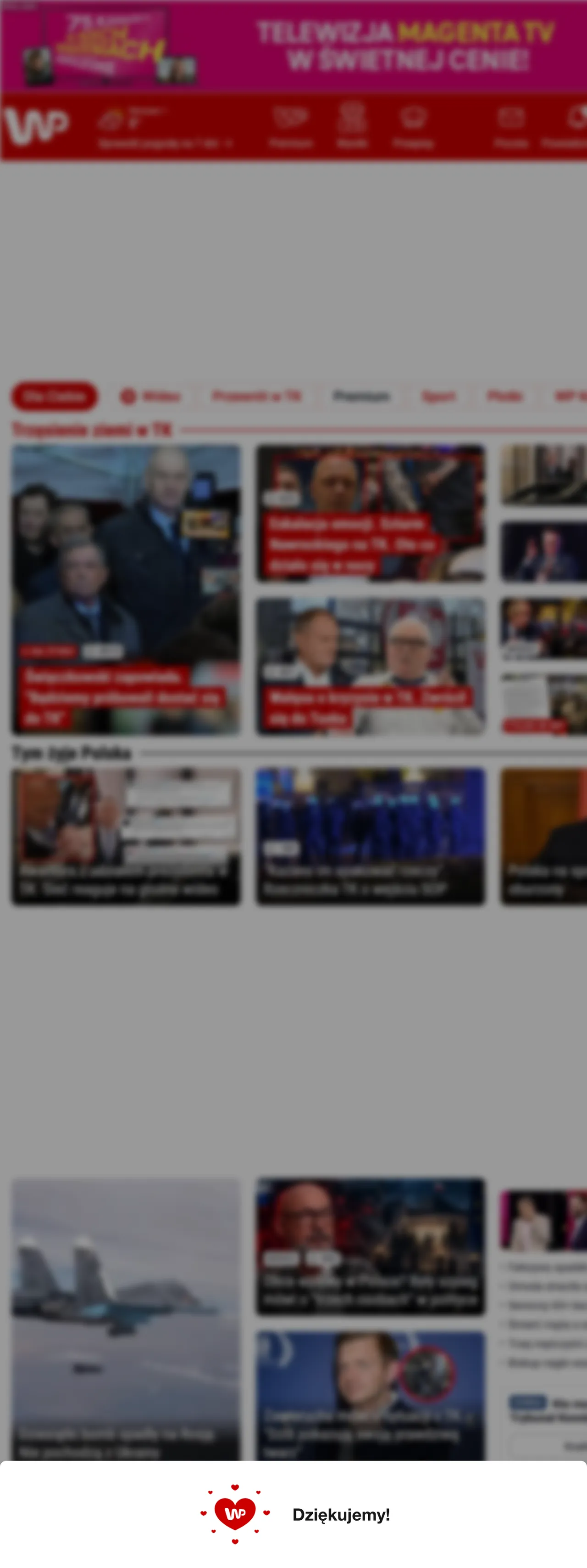 Screenshot of the Wirtualna Polska front page